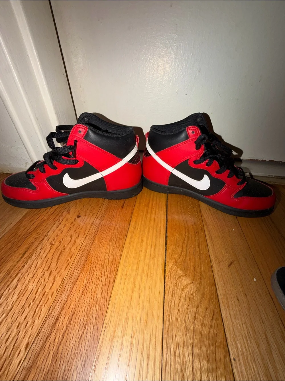 Nike Kids Black and Red High-Top Sneakers